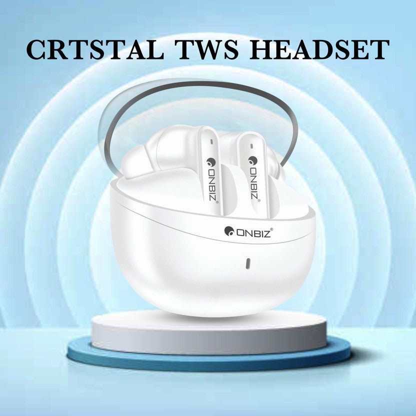 ONBIZ Transparent TWS Earbuds: 5-Hour Battery, Fast Charge, Bluetooth 5.3 Wireless
