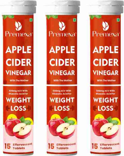 PREMEXA Apple Cider Vinegar Effervescent Tablets for Metabolism Boost & Natural Detox