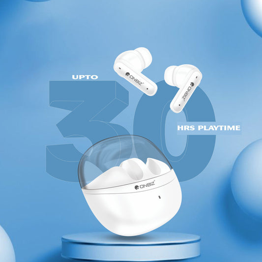 ONBIZ Transparent TWS Earbuds: 5-Hour Battery, Fast Charge, Bluetooth 5.3 Wireless