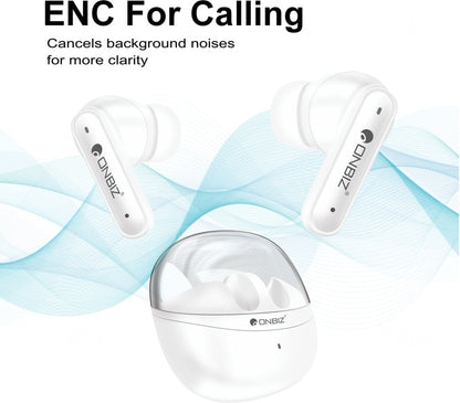 ONBIZ Transparent TWS Earbuds: 5-Hour Battery, Fast Charge, Bluetooth 5.3 Wireless
