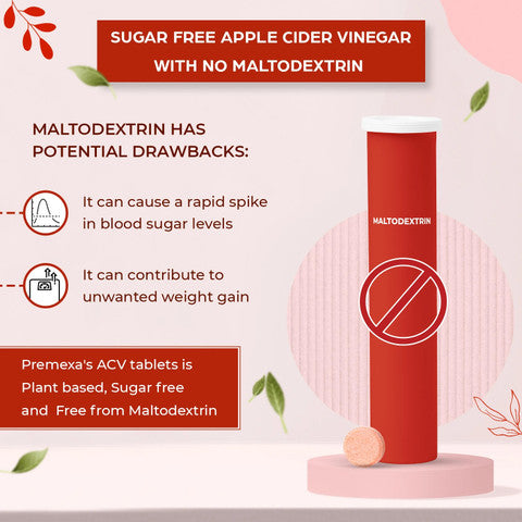 PREMEXA Apple Cider Vinegar Effervescent Tablets for Metabolism Boost & Natural Detox