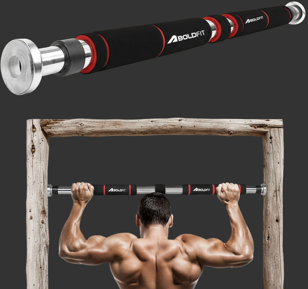 BOLDFIT Home Doorway Pull Up Bar - Adjustable Chin-Up Workout Rod